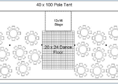 40’x100’ Sample lay out tents