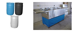Portable hot & cold 3 parts sink