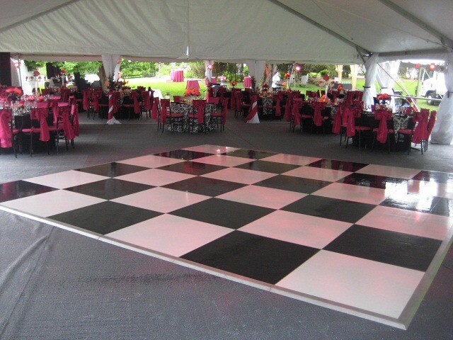 Portable Dance Floors for any surface (3’x4’ sections) – B&W Checkerboard
