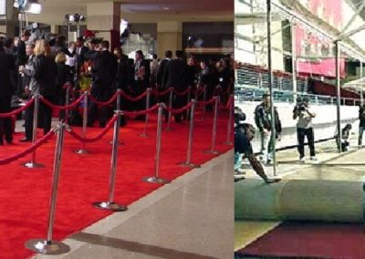 Red carpet is used for all types of events such as movie premiers, arrivals, corporate functions and party occasions.