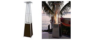 Patio Heater  89″ Tall Radiant Heat Glass Tube  Quartz Glass Tube  Hammered Bronze