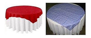 Overlay/Diamond tablecloths for round tables (Poly Gabardine or Satin)