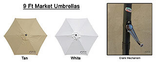 9Ft Market Umbrellas (Aluminum)