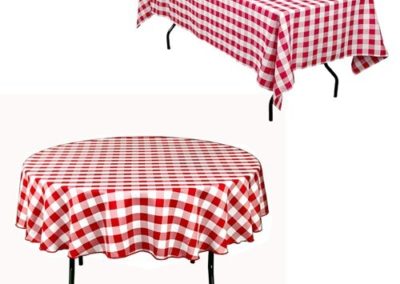 “Checkered” red/white tablecloth (Poly Gabardine)