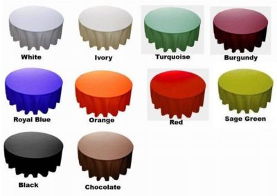 Round Tablecloths  (Poly Gabardine or Satin)