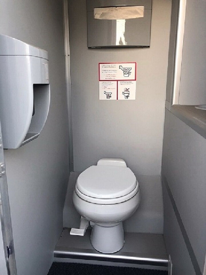 2 Single VIP Unit Portable Toilet With Sink and Paper Towels